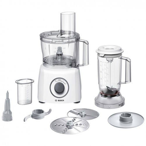 Robot de bucatarie Bosch MCM3200W, 800 W, bol 2.3 l, blender 1 l, 2 viteze, Alb/Gri