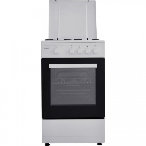 Aragaz Samus SM 450 ABS, Siguranta plita + cuptor, 4 arzatoare, 3 Ani garantie, Alb
