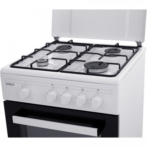 Aragaz Samus SM 450 ABS, Siguranta plita + cuptor, 4 arzatoare, 3 Ani garantie, Alb