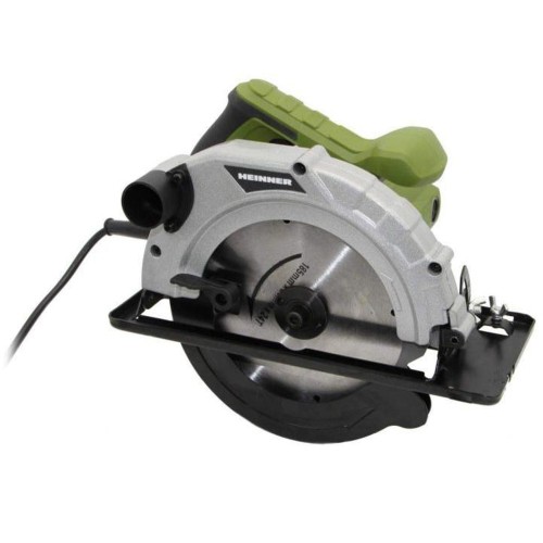 FFierastrau circular Heinner, 1400 W, 230 V, 5000 RPM, 185 mm diametru disc + sina ghidaj + set perii carbune + imbus