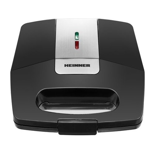 Sandwich maker Heinner SM-H2GW, 700 W, 2 sandwich-uri, 2 tipuri de placi, placi detasabile, Negru/Ionx