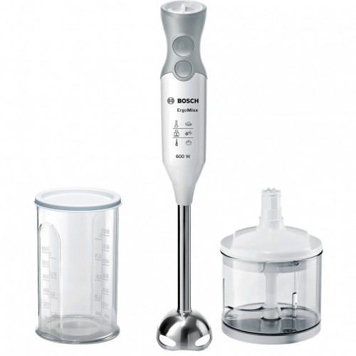 Mixer vertical Bosch MSM66120, 600 W, 12 Viteze + Functie Turbo, Minitocator, Alb/Gri