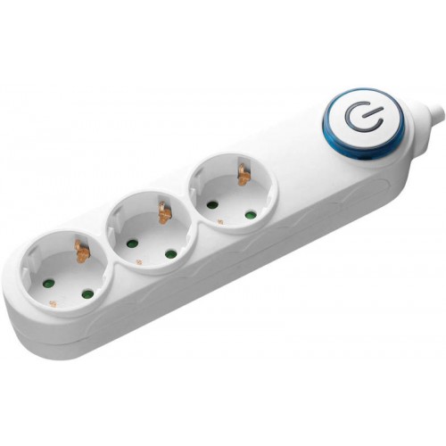 Prelungitor cu intrerupator Samus 3PI5-3680 3 prize Schuko 3680W 5m Alb