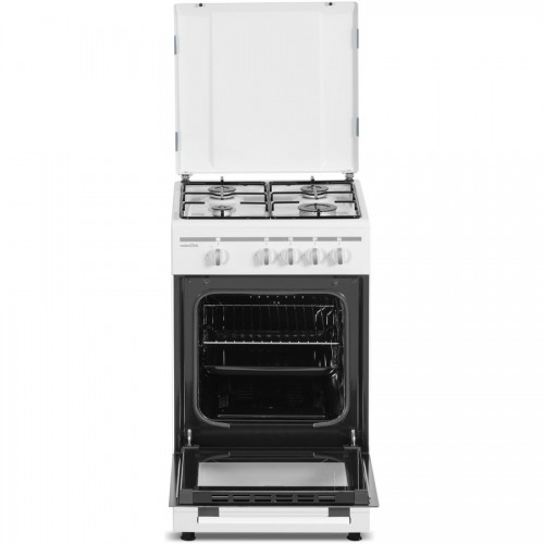 Aragaz Nobeltek, Gaz, 50 cm, Siguranta plita si cuptor, Echipat cu diuze GPL, Capac tabla, Alb (NLT5551A/G )