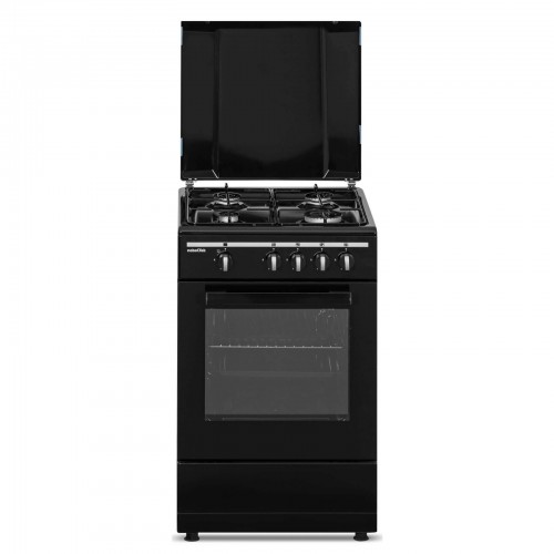 Aragaz Nobeltek Gaz, 50 cm, Siguranta plita si cuptor, Echipat cu diuze GPL, Capac tabla, Negru ( NLT5551M/G  )